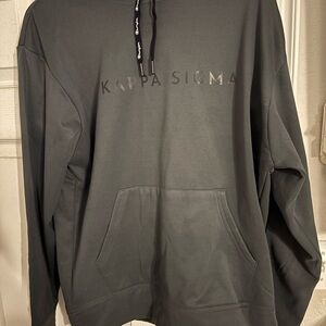 Champion Kappa Sig Charcoal Hoodie with Adjustable Hood and Soft Texture